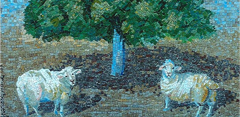 Mosaico realizzato per il progetto di arte pubblica di Tornareccio (Chieti)