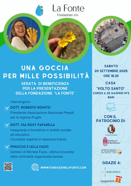 “Una goccia per mille possibilità”