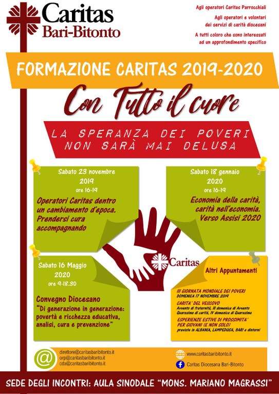 "Con tutto il cuore" Formazione Caritas 2019-2020