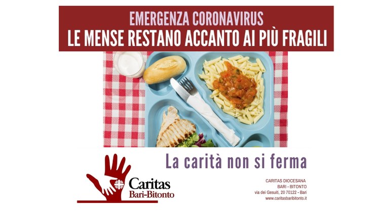 Emergenza Coronavirus. Le mense Caritas restano accanto dei più fragili