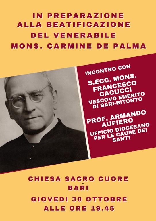 In preparazione alla Beatificazione del Venerabile Mons. Carmine De Palma