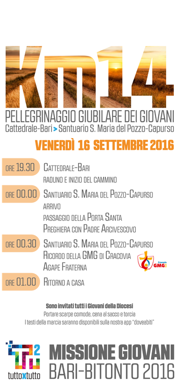 KM 14. Pellegrinaggio giubilare dei giovani