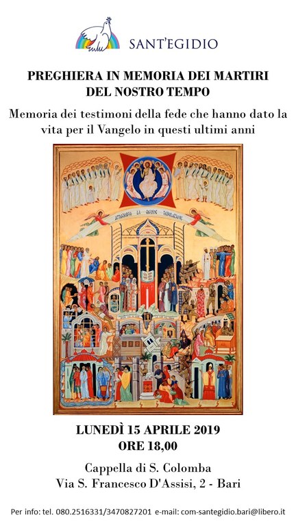 Preghiera in memoria dei Martiri del nostro tempo