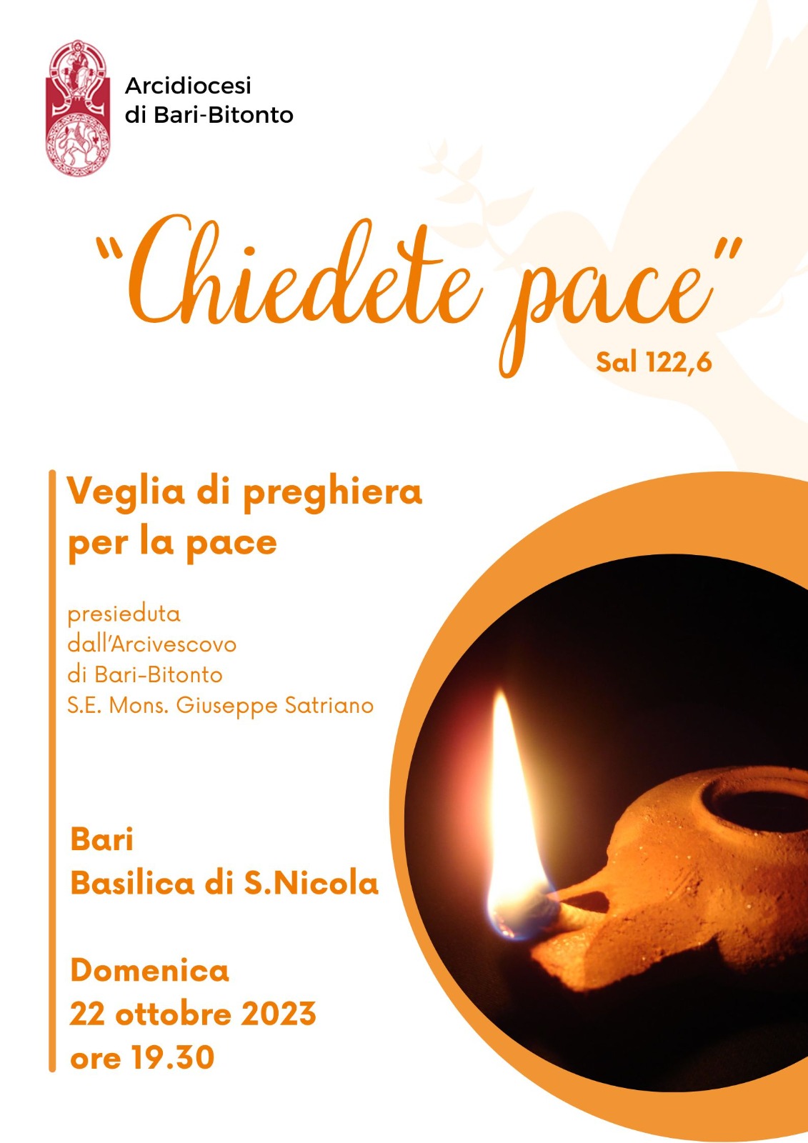 "Chiedete Pace". Veglia di preghiera per la Pace — Arcidiocesi Bari-Bitonto