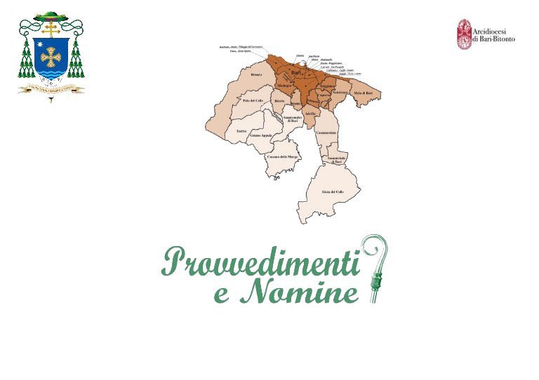 Provvedimenti e nomine dell'Arcivescovo