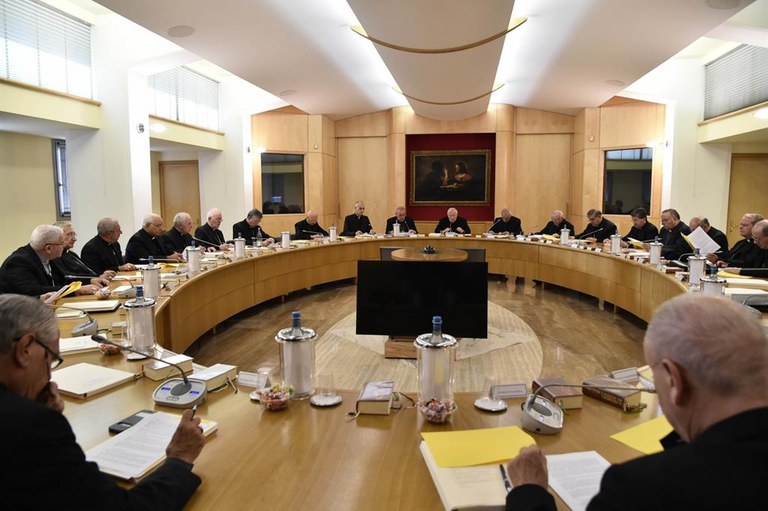 Una precedente sessione del Consiglio permanente della Cei (Foto Siciliani)