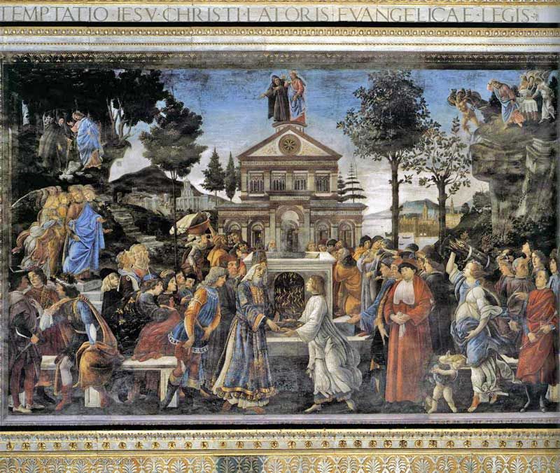 Sandro Botticelli, Tentazioni di Cristo, Cappella Sistina