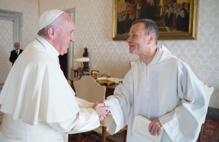 Frère Aloise priore della Comunita di Taizè, in udienza dal Papa (foto d'archivio)