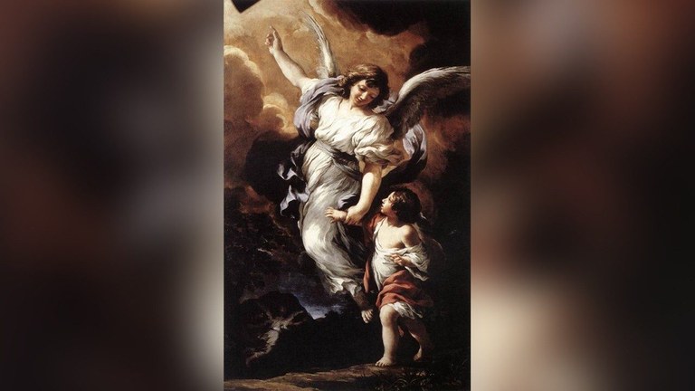 Pietro Da Cortona, L’Angelo Custode,olio su tela, Gallerie Nazionali di Arte Antica, Palazzo Barberini ( Gallerie Nazionali di Arte Antica (MIBACT) – Biblioteca Hertziana, Istituto Max Planck per la storia dell’arte/Enrico Fontolan.)