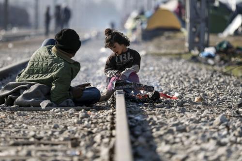 Migranti a Idomeni, tra Grecia e Macedonia (Lapresse)