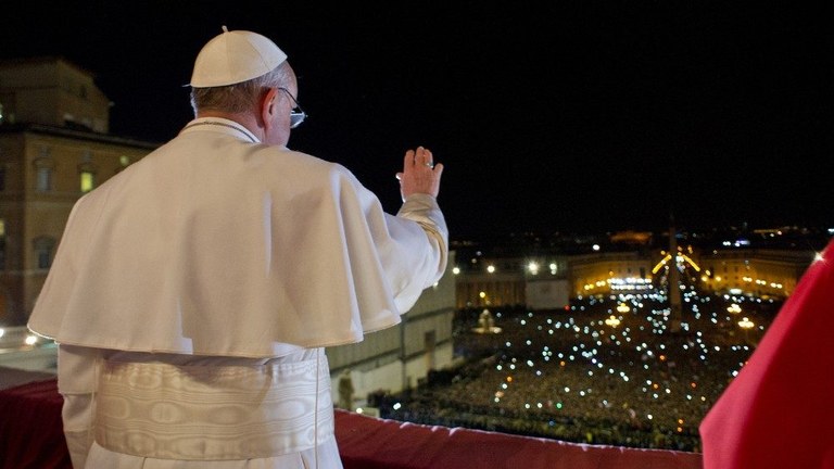 Papa Francesco nel giorno dell'elezione, il 13 marzo 2013