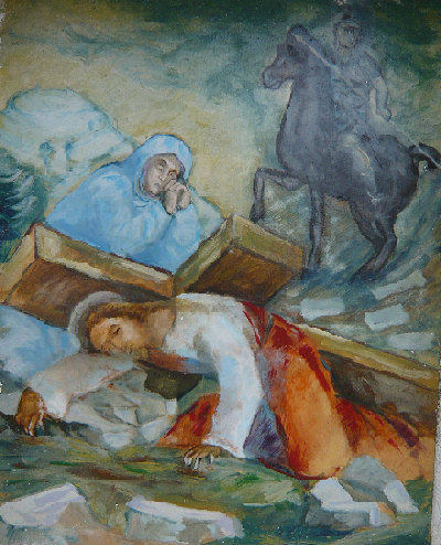 Una degli affreschi lungo la Via Crucis.jpg